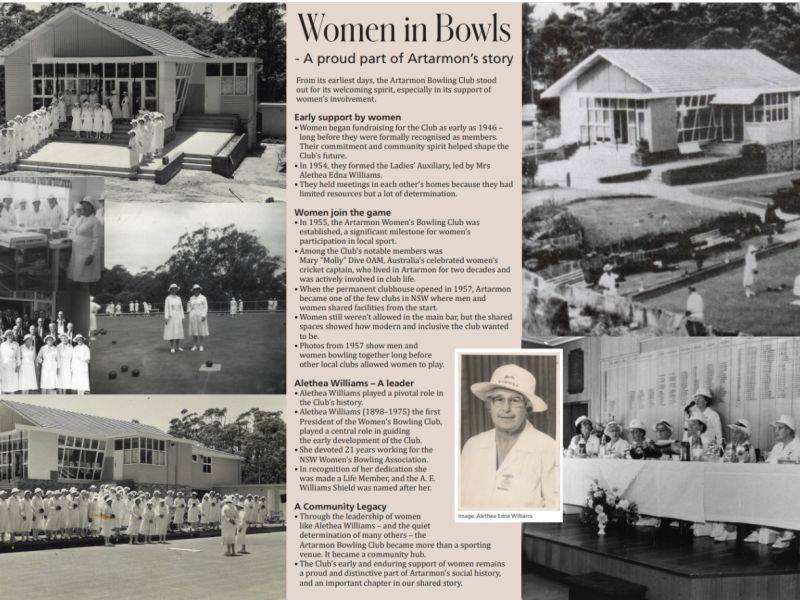 Women in bowling information board