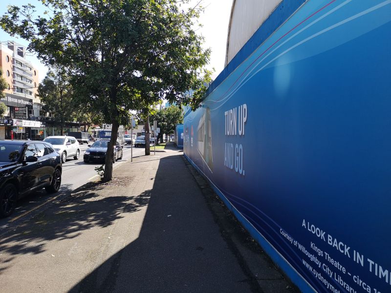 Footpath next to Metro Dive Site, on Pacific Highway, which is proposed to be turned into a shared path